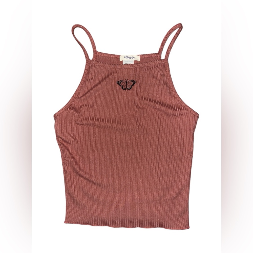 New Pink Fitted Sleeveless Tank Top